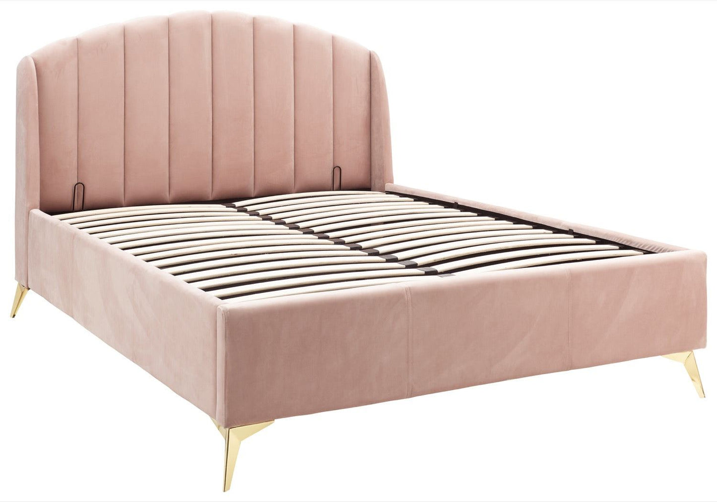 Pettine End Lift Double Ottoman Bed - Blush Pink