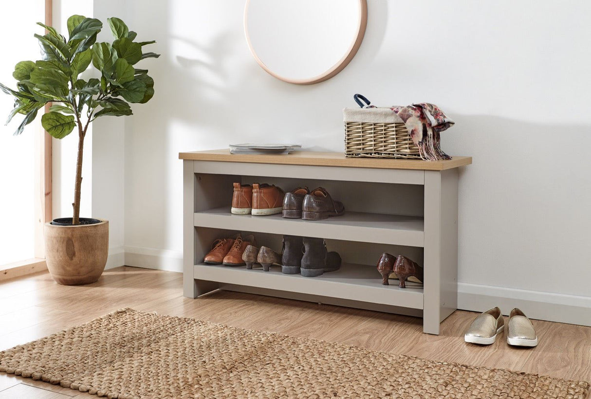Lachlan Simple Shoe Bench-Grey
