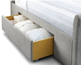 Capri King Bed With 2 Underbed Storage Drawers - Light Grey