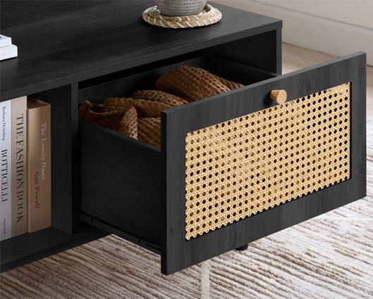 Croxley Rattan Coffee Table - Black