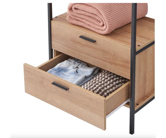 Cohen 2 Drawer Open Wardrobe- Riveria Oak
