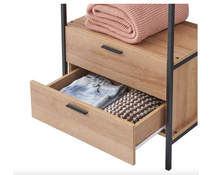 Cohen 2 Drawer Open Wardrobe- Riveria Oak