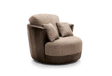 Dulcie Swivel Chair - Brown & Beige