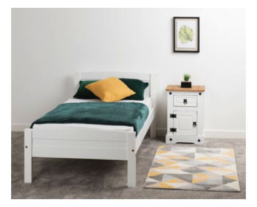 Amber Single Bed - White