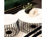 Emberley Small Cage Table- Black & Marble