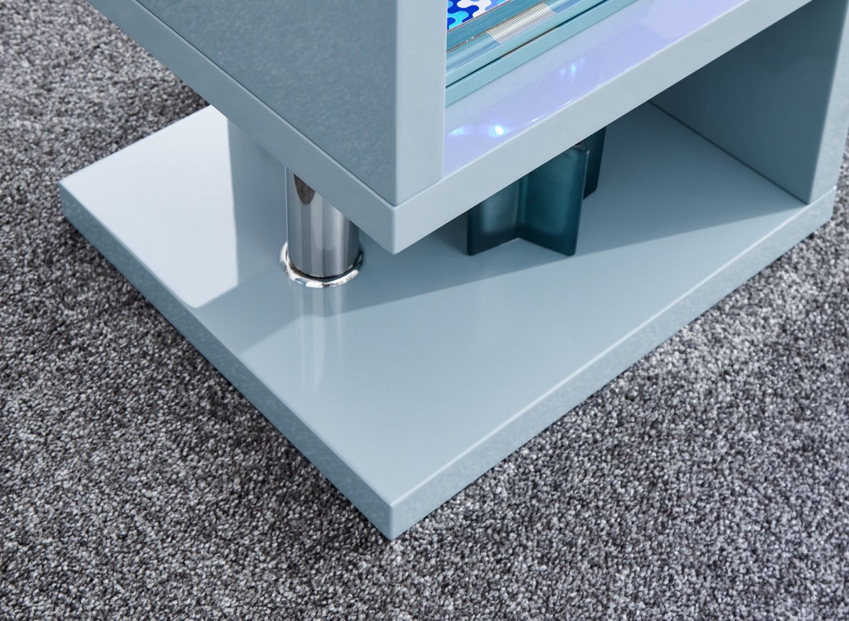 Arctic High Gloss LED Side Table-Grey