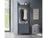 Zulu 3 Piece Bedroom Furniture Set Open Wardrobes-Dark Grey