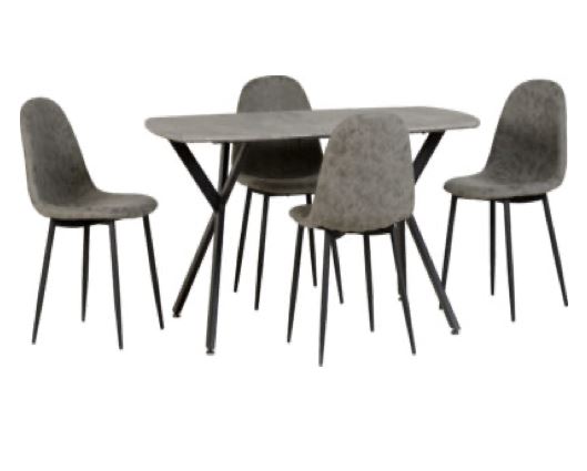 Ashton Chair-Grey Faux Leather