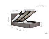 Hannover Ottoman Small Double Bed - Grey