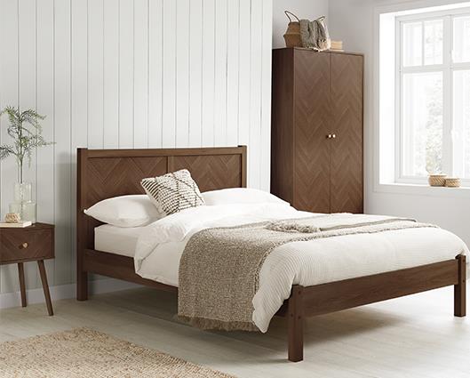 Herringford Bed Walnut - Double