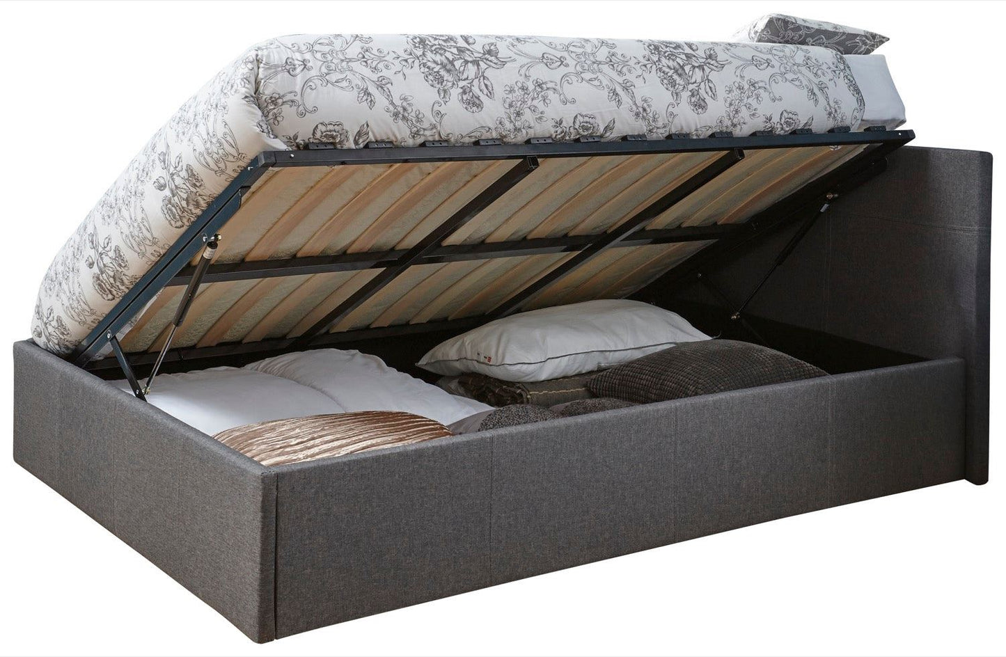 Serena King Side Lift Ottoman Bed-Grey