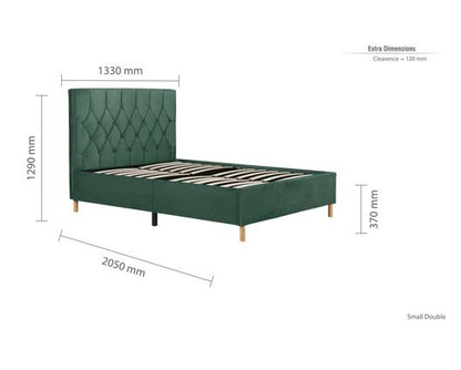 Loxley Double Ottoman Bed - Green