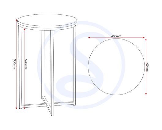 DALLAS SIDE TABLE - MARBLE/GOLD EFFECT