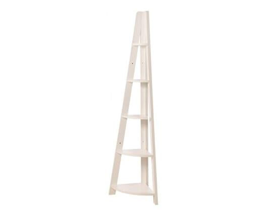 Corner Ladder Bookcase-White