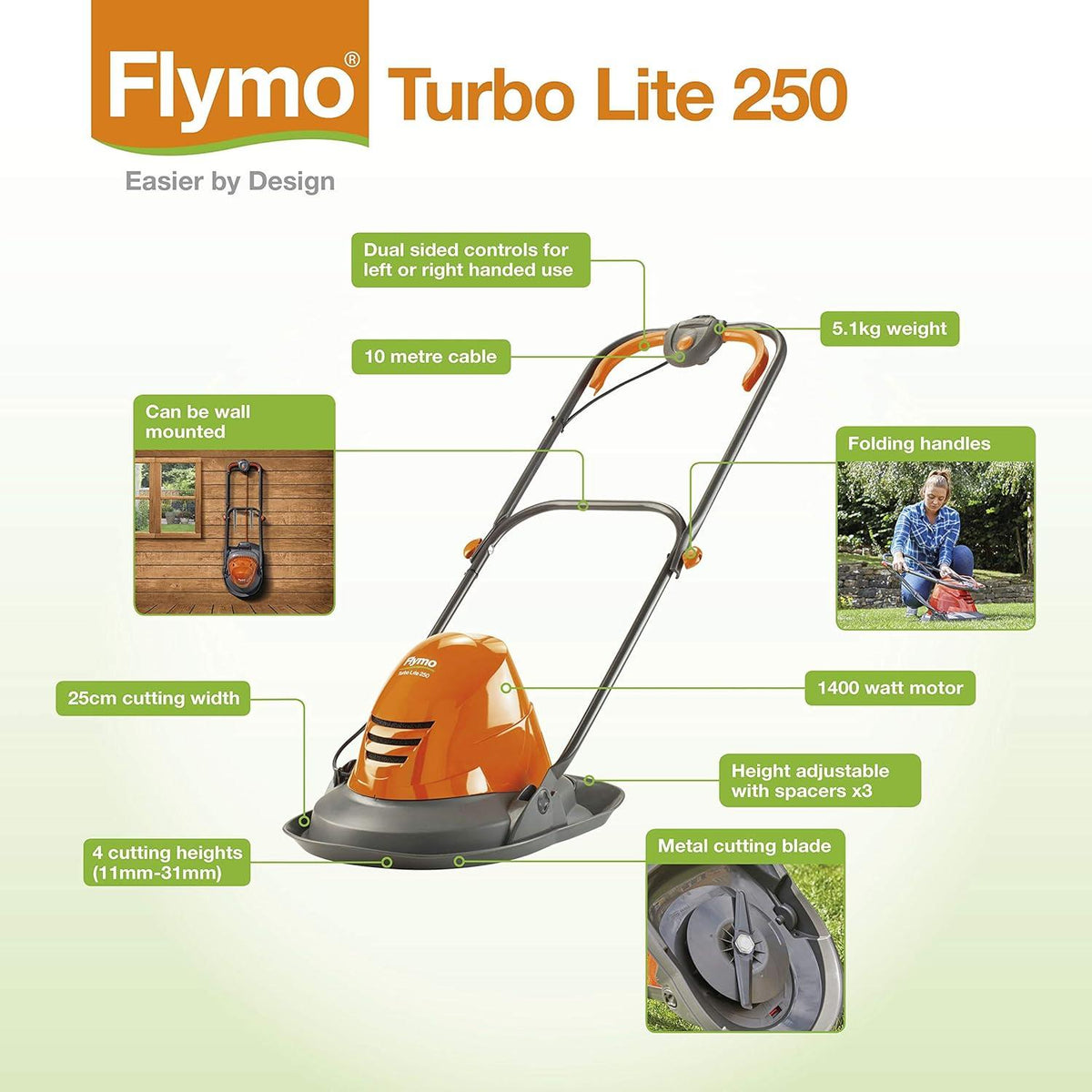Flymo 280 Flymo Turbo Lite 250 Hover Lawnmower – Owncomforts