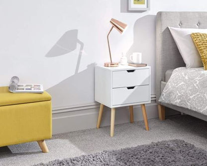 Nessi Bedside Table-White