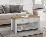 Highgate 2 Drawer Coffee Table - Grey