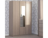 PARIS 3 DOOR MIRRORED WARDROBE - SMOKED ASH EFFECT