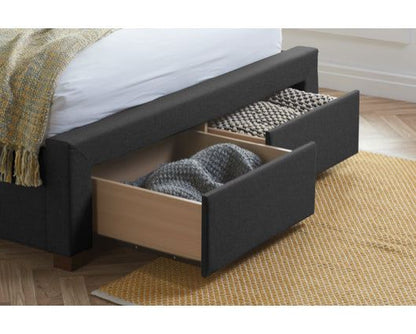 Valentino Double Bed with Drawers - Charcoal