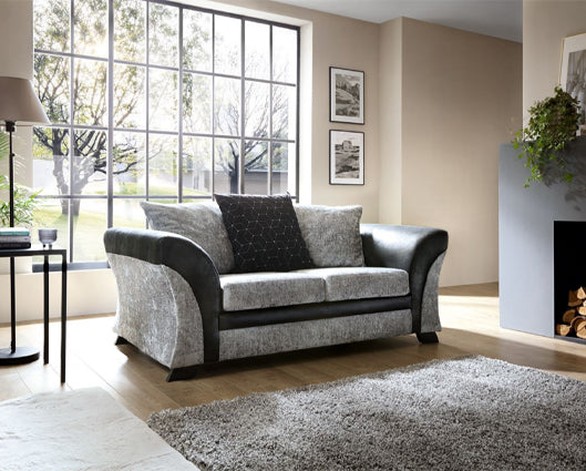 Francisco 2 Seater Sofa - Black & Charcoal