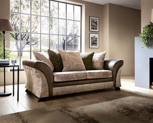 Francisco 3 Seater Sofa - Brown & Beige