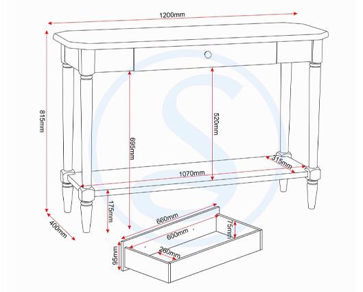 CHANTILLY CONSOLE TABLE - ANTIQUE CREAM