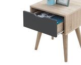 Culton Black & White 1 Drawer Lamp Table