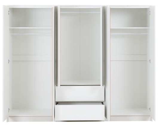 MALVERN 6 DOOR 2 DRAWER WARDROBE - WHITE