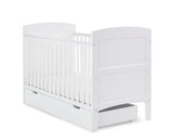 Grady Cot Bed & Under Drawer - White