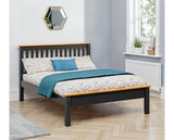 MONACO 4' LOW END BED - DARK GREY/OAK EFFECT