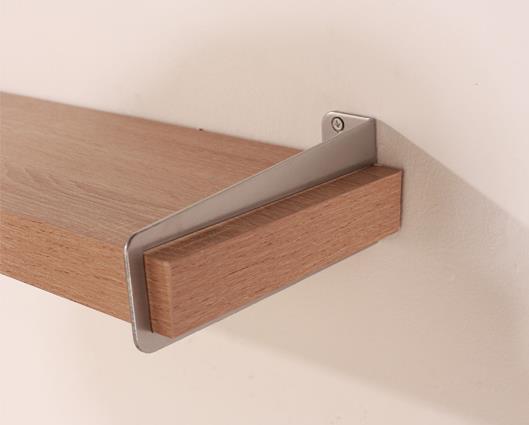 Keer 80cm chunky shelf with slide on brackets - oak effect