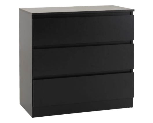 Marcus 3 Drawer Chest - Black