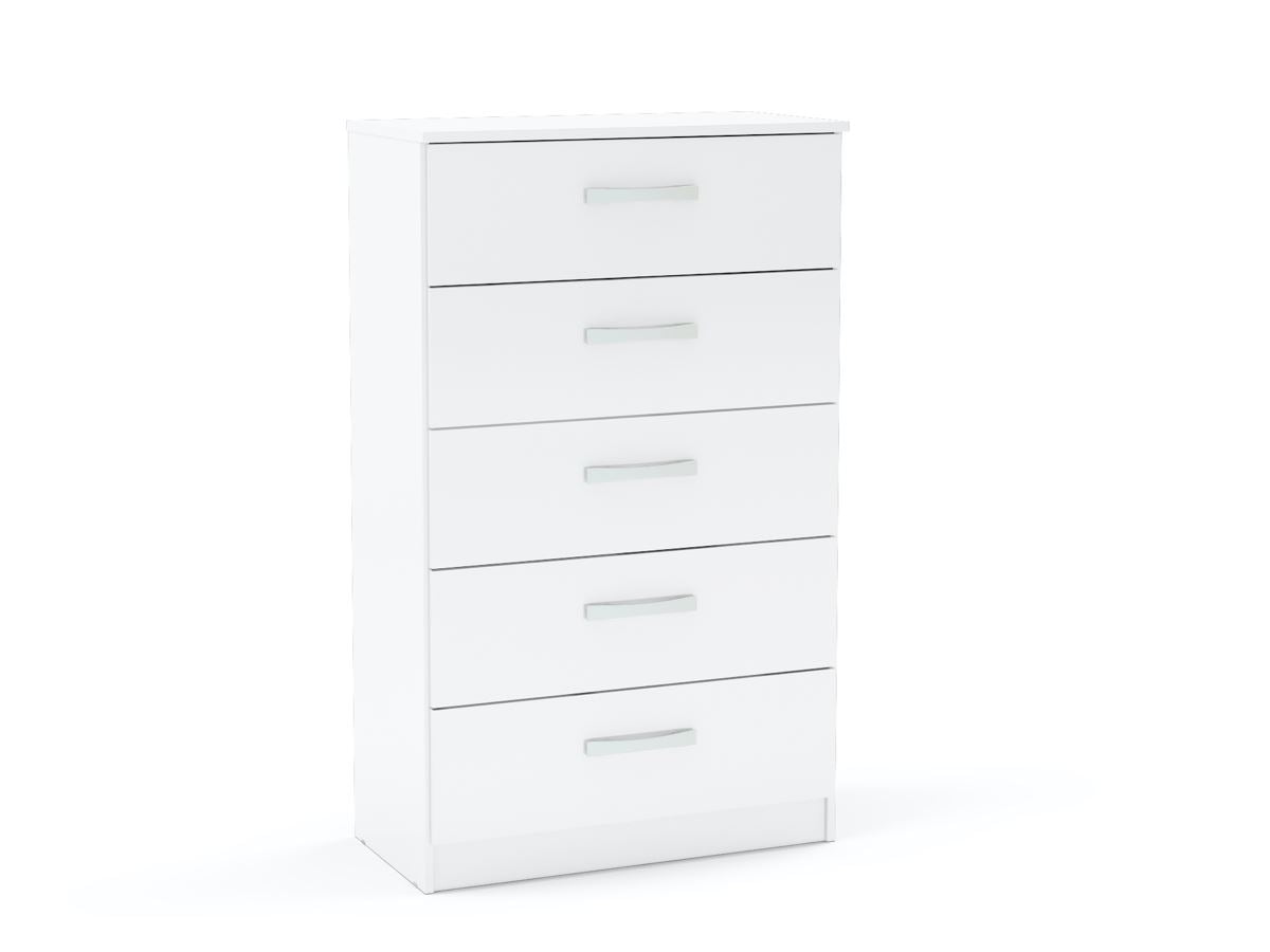 Larz 5 Drawer Chest - White