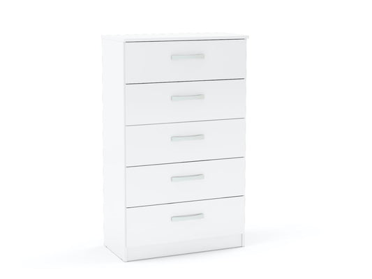 Larz 5 Drawer Chest - White