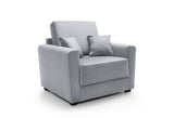 Owen Velvet Single Sofa Bed - Light Grey