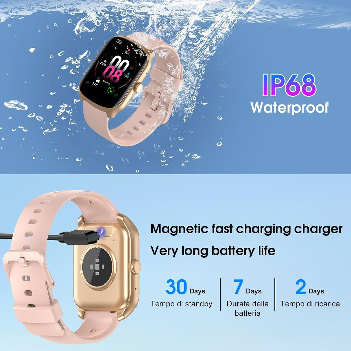 Smart Fitness Watch - Pink