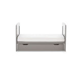 Grady Mini Cot Bed, Under Drawer + Fibre Mattress - Taupe Grey