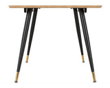 HAMILTON & ATHENS LARGE DINING SET (X6 CHAIRS) - MEDIUM OAK EFFECT/GREY FAUX LEATHER