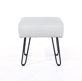 Grey PU Upholstered Rectangular Stool