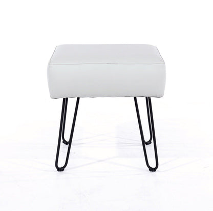 Grey PU Upholstered Rectangular Stool