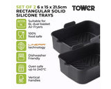 Set of 2 Silicone Rectangular Solid Trays