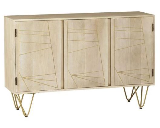 Light Gold Large Sideboard 3 Doors