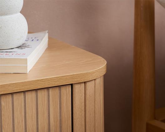 AXEL 1 DRAWER FLUTED BEDSIDE OAK