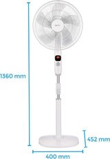 Igenix 16" Digital DC Motor Pedestal Fan - White