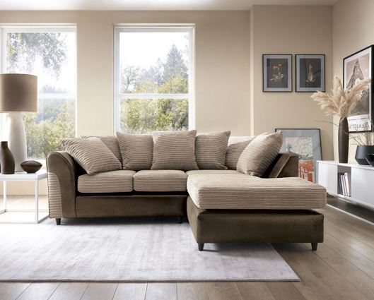 Harley Right Hand Facing Corner Sofa - Brown