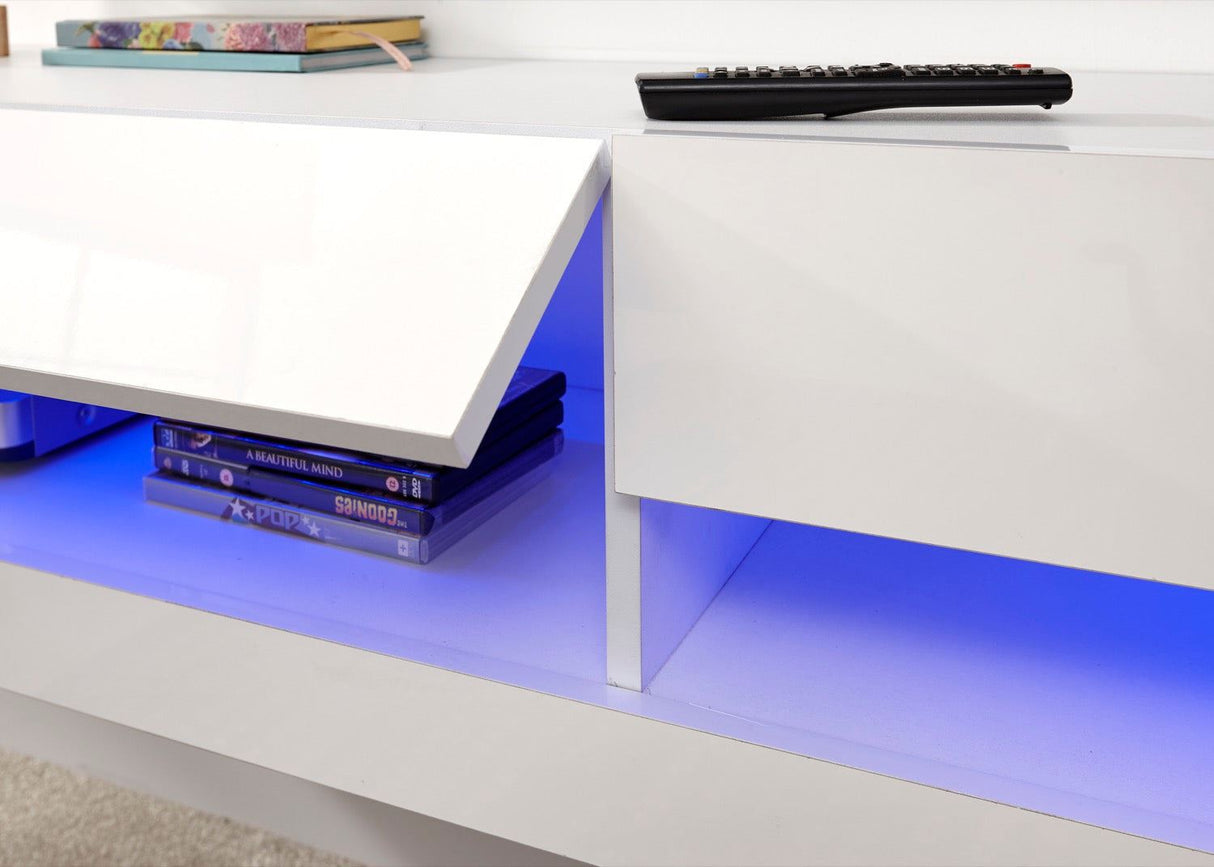 Graze LED 180cm Wall TV Unit-White