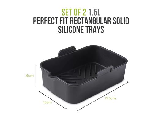 Set of 2 Silicone Rectangular Solid Trays