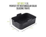 Set of 2 Silicone Rectangular Solid Trays