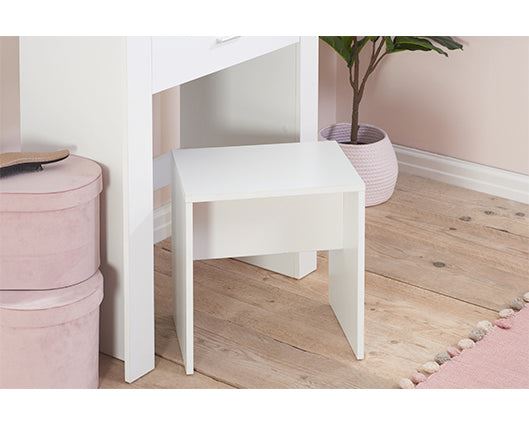 Emilia 1 Drawer Sliding Mirror Dressing Table - White