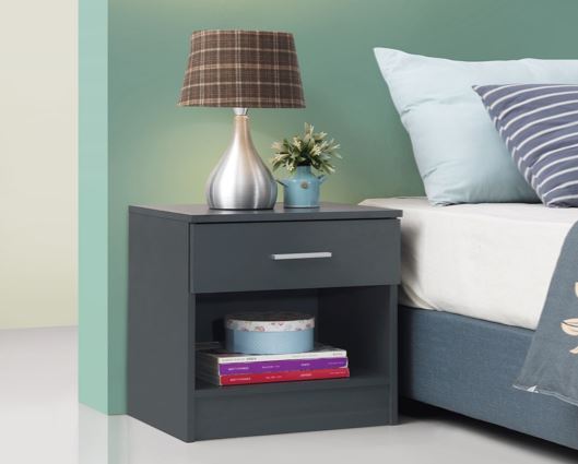 Original Nightstand with 1 Drawer-Dark Grey